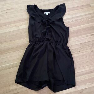 BCBGeneration Black Ruffle Sleeveless Romper